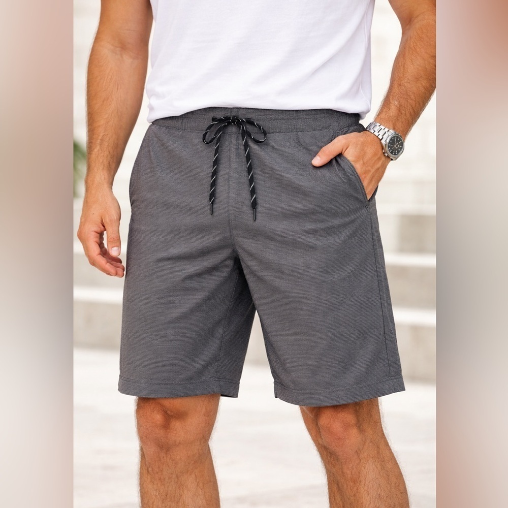 Hang Ten Charcoal Flat Front Shorts Mens Size 34